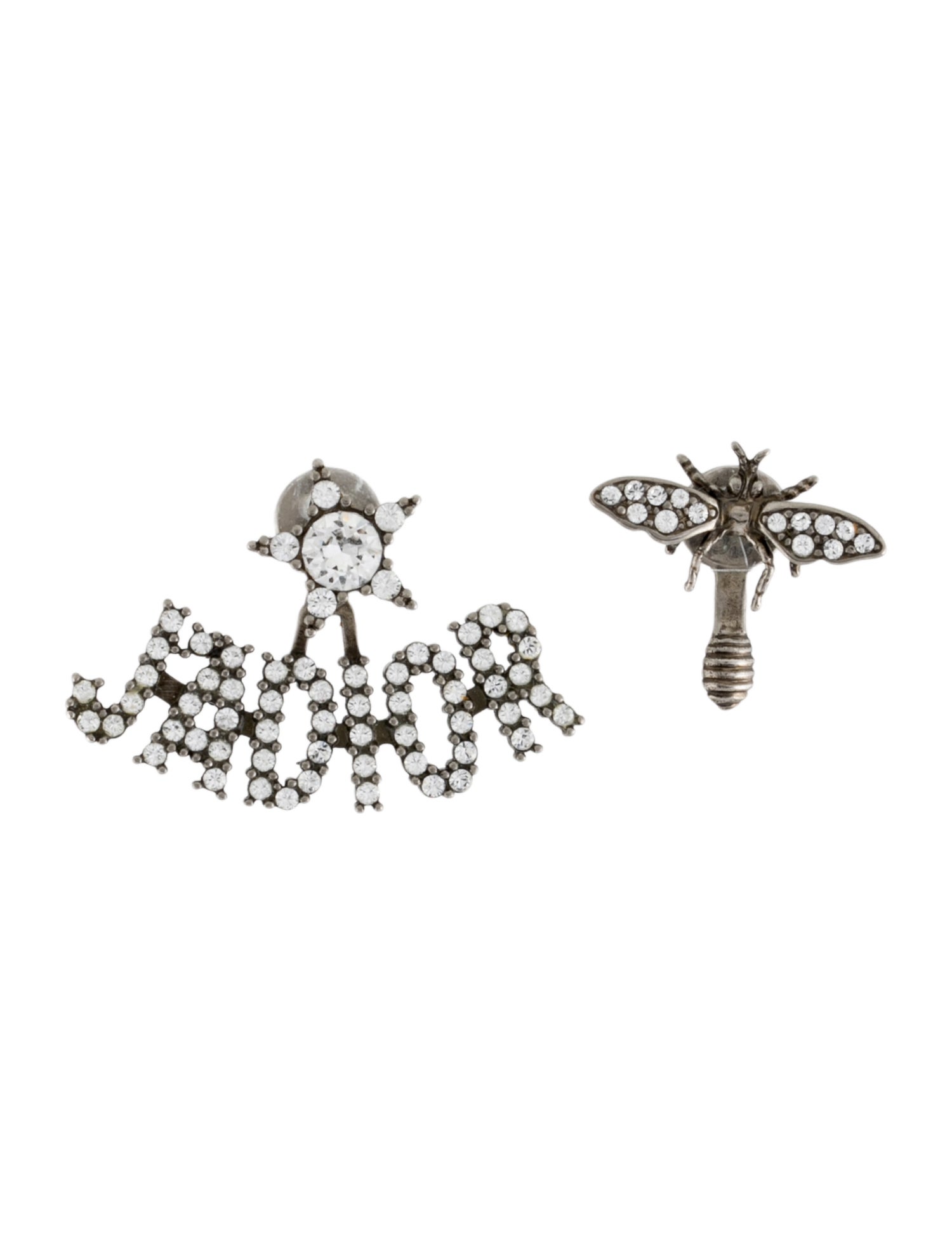 Christian Dior Crystal Asymmetric J'Adior Earrings
